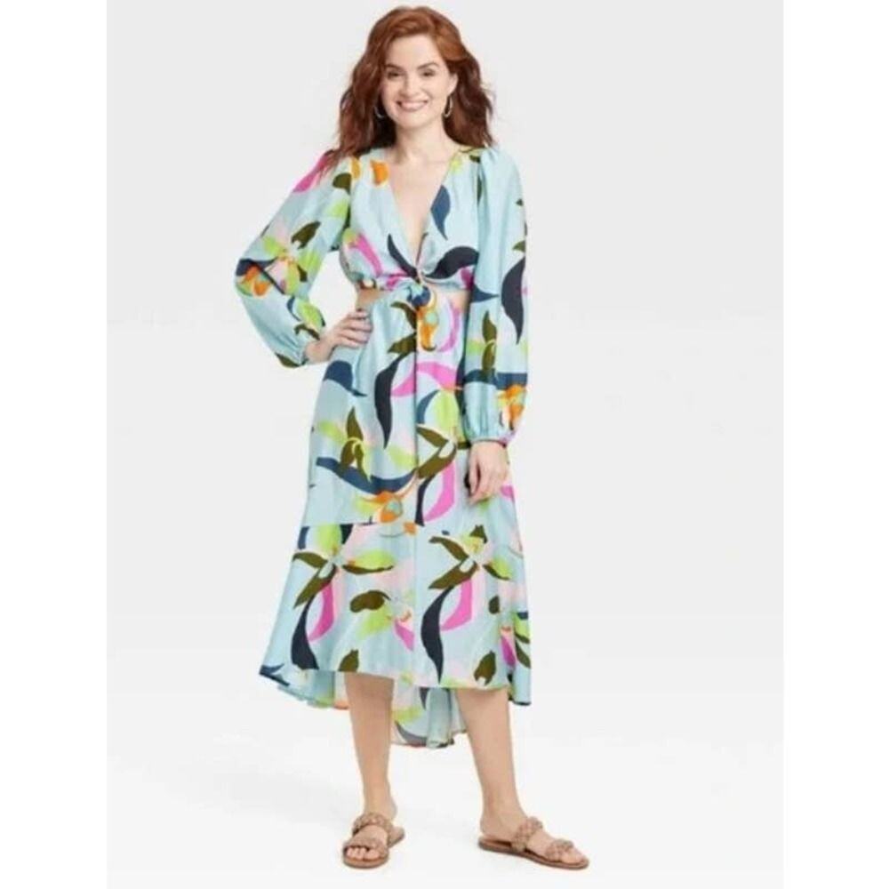 A New Day Floral Side Cut Out Dress Size XXL